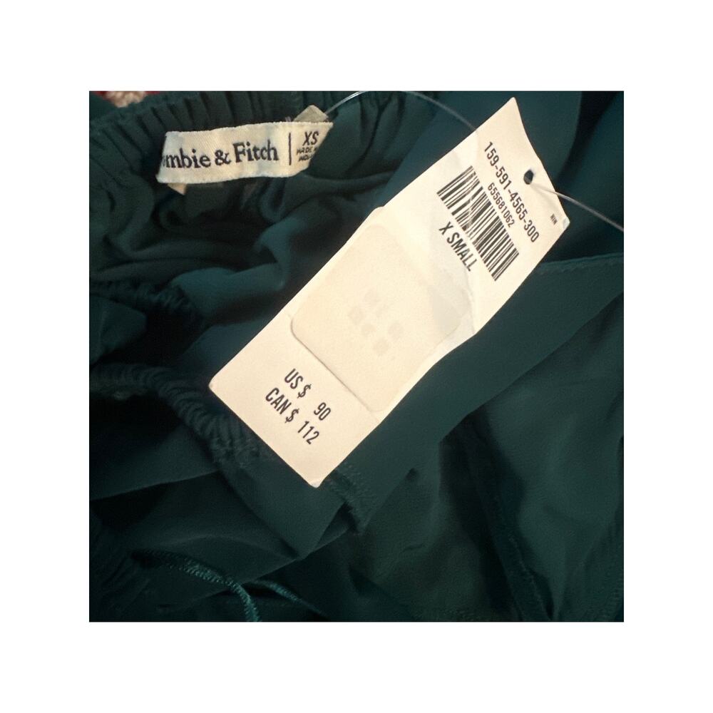 NWT Women XS Abercrombie & Fitch Angel Sleeve Mini Skort Green Dress Lined - Picture 5 of 5
